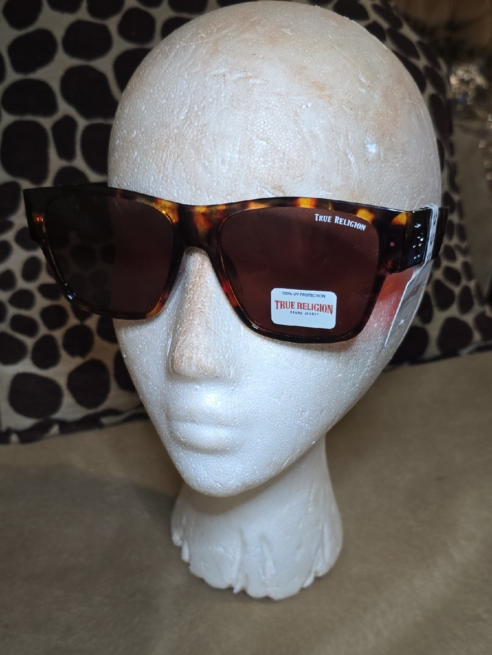 True Religion Womens Tortoiseshell Frame Sunglasses with Brown Lenses NWT